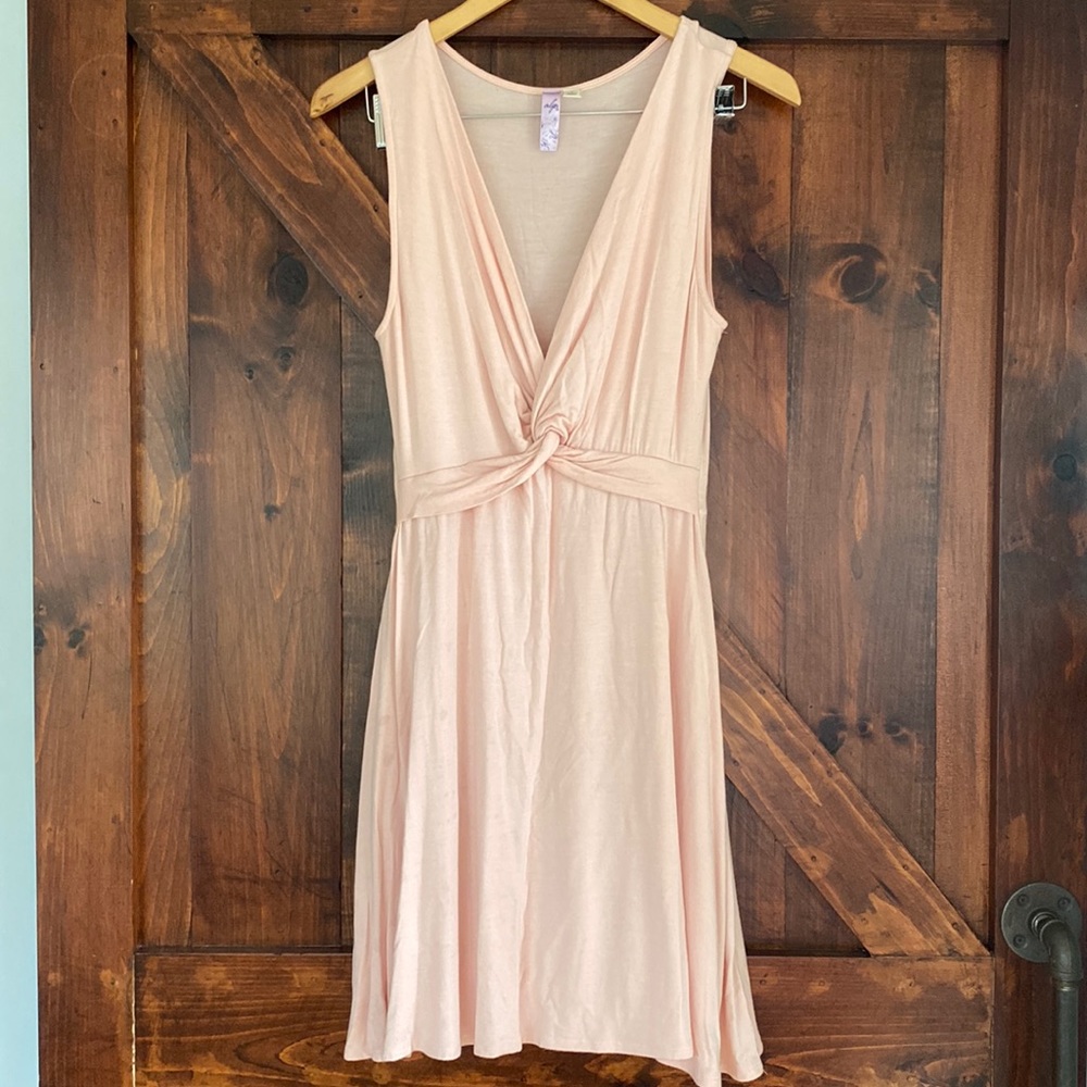 Pink twist front dress